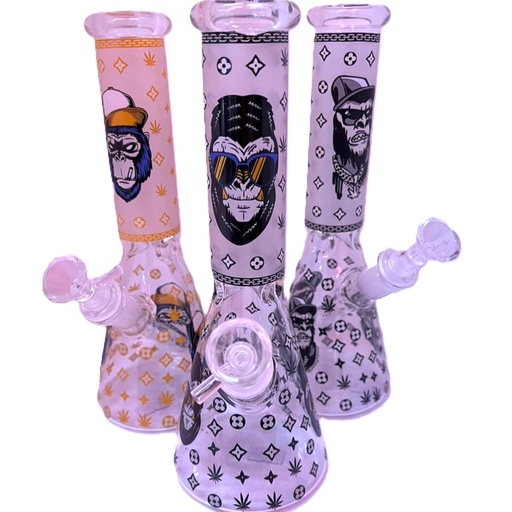[1297] BONG VARIOS VIDRIO MEDIANO MONKEY/SKULL