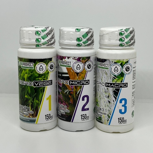 [1519] FERTILIZANTE BIOPROYECT HIDRONUTRIENTES 1,2 Y 3 150ML